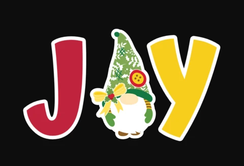 Christmas Joy Gnome T-Shirt Design Template