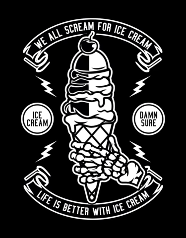 La vie est meilleure avec de la crème glacée modèle de t-shirt