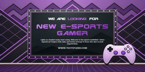 Oyun kumandası tasarımıyla editable e-spor oyuncusu duyuru şablonu