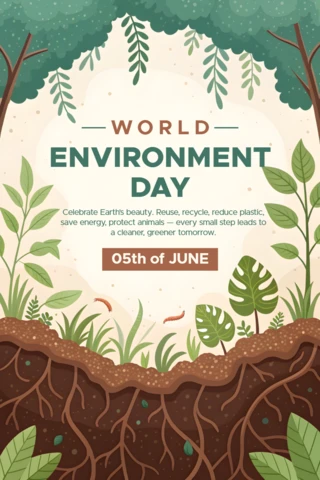Roots In The Soil for World Environment Day Template for Awareness Campaigns