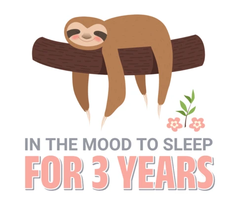Playful Sloth Illustration Template: In The Mood to Sleep Design