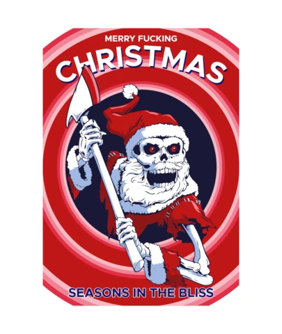 Death Skeleton Santa Christmas Cartoon T-Shirt Design Template