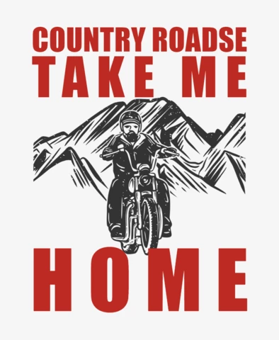 Homme chevauchant une moto sur le modèle de conception de t-shirt vintage de colline
