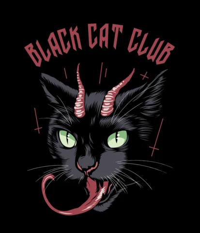 Black Cat Club T-shirt Design Template