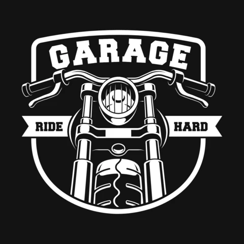 Motorcycle Handlebar Garage T-Shirt Design Template