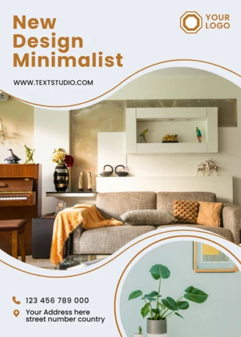 Minimalist Interior Design Template for Home Decor Flyers