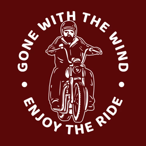 Man Riding Motorcycle T-shirt Design Template