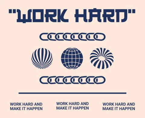 Work Hard Motivational Design Template for Apparel and Merchandise