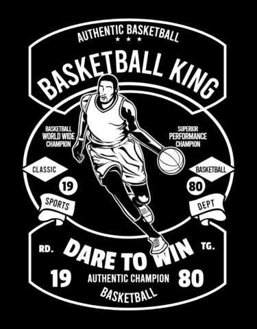 Basketball King Vintage T-shirt Design Template