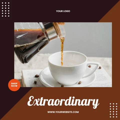 Plantilla de diseño de publicación de Instagram de café extraordinaria