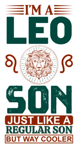 Modello di design tipografico vintage modificabile: 'i'm a leo son' con grafica del leone