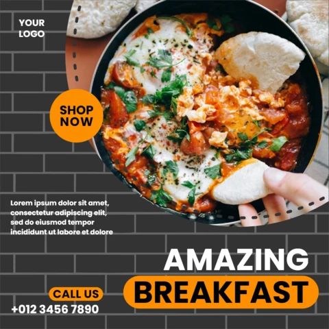 Street Style Brick Wall Social Media Post Design Template