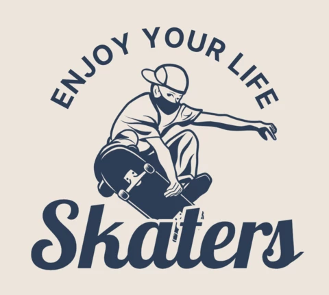 Modèle de logo vintage pour les patineurs