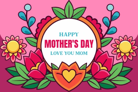 Plantilla de diseño de tarjeta de felicitación floral colorida para el día de la madre