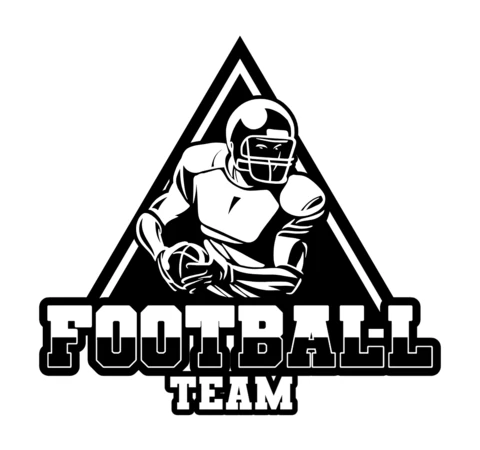 Modèle de logo pour le badge d'une équipe de football américain