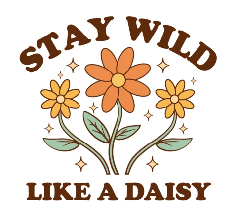Boho Floral Design Template: Stay Wild Like a Daisy