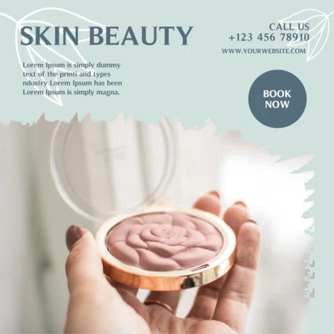 Aqua Floral Textured Ad Instagram Post Design Template