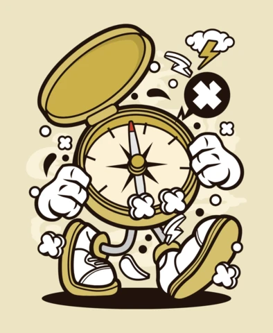 Compass Classic Cartoon Character Poster Design Template