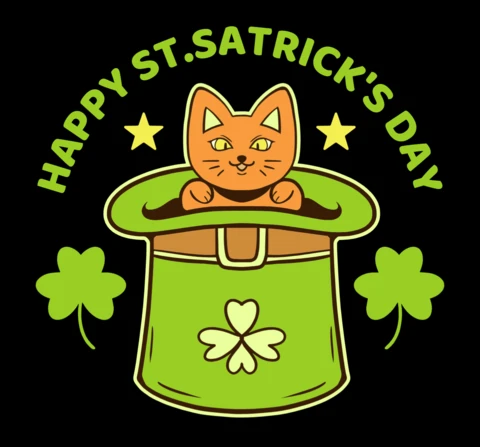 St. Patrick's Day kat ontwerp sjabloon voor t-shirt