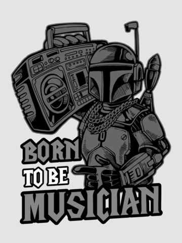 Born To Be Musician With Knight T-shirt Design Template