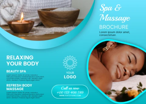 Relaxing Spa and Massage Brochure Template with Calming Design Elements
