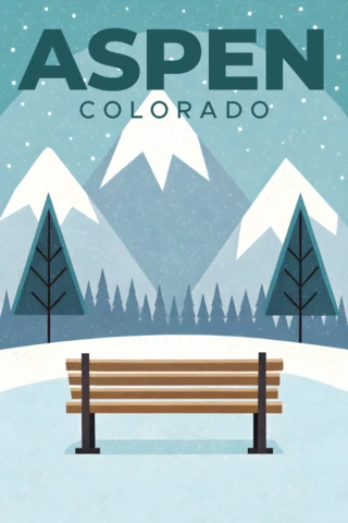 Winter Mountain Landscape Design Template for Travel Posters
