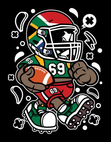 South African Football Player Cartoon Character Design Template