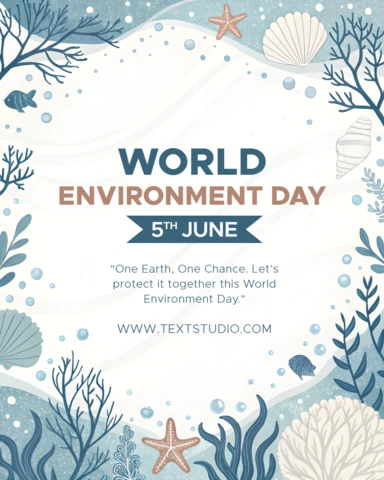 Plantilla de diseño para el Día Mundial del Medio Ambiente con temática oceánica