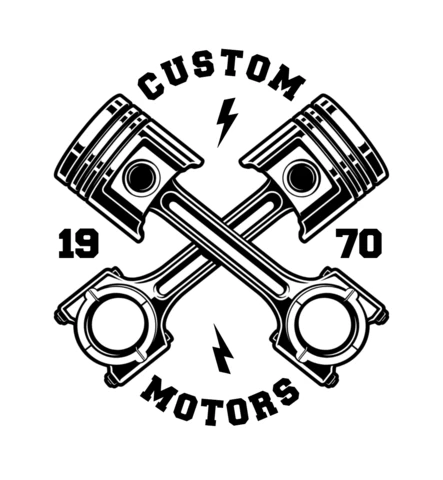 Vintage Crossed Piston T-Shirt Design Template