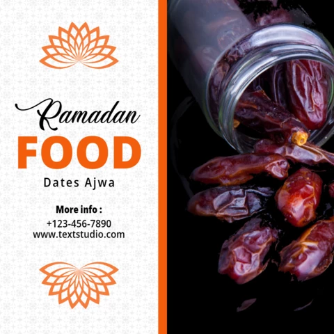 White And Orange Ramadan Food Dates Ajwa Instagram Post