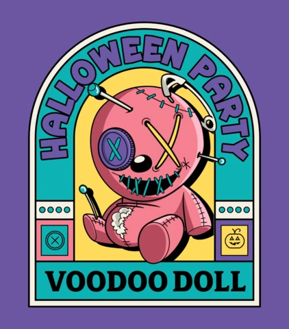 Halloween Party Voodoo Doll Poster Design Template
