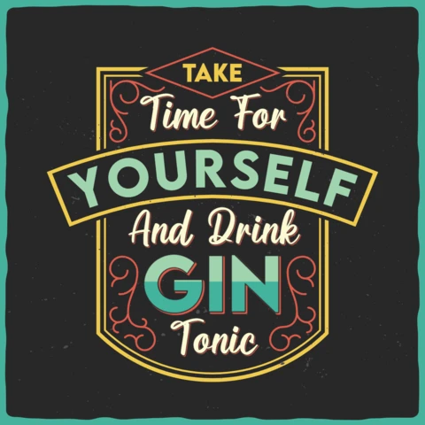 Gin Tonic Funny Quote T-Shirt Design Template