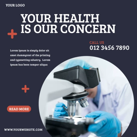 Modern Geometrical Clinic Ad Social Media Post Design Template