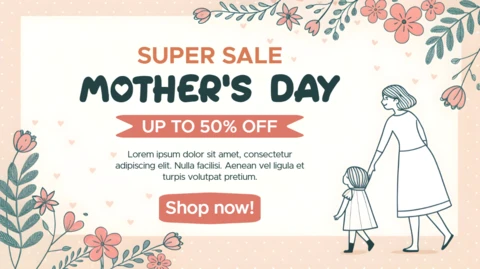 Floral Mother's Day Sale Template - Editable Design for Promotions