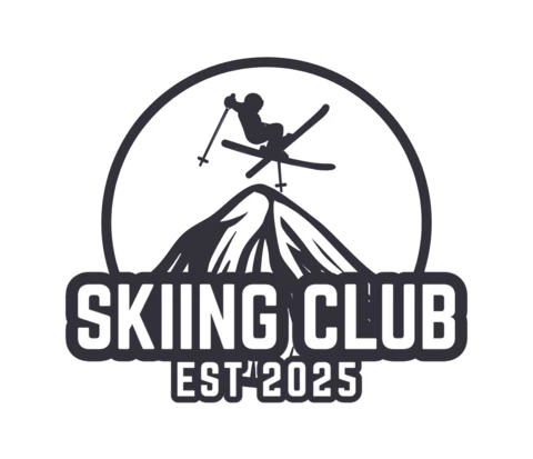 Plantilla de diseño de logotipo de club de esquí