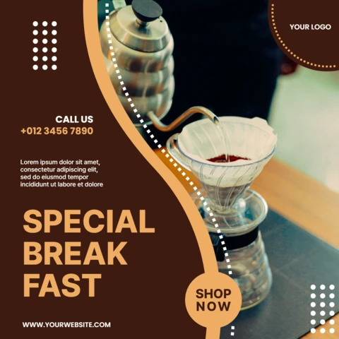 Retro Coffee Promotional Social Media Post Design Template