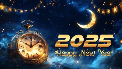 2025 happy new year festive night design template
