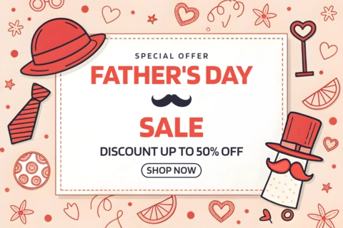 Father's Day Sale Template - Fun and Playful Design for Promotional Offers