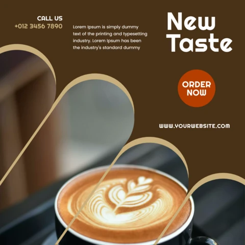 New Taste Coffee Sale Social Media Post Design Template