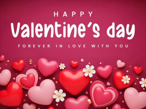 Valentine's Day Heart Design Template for Greeting Cards