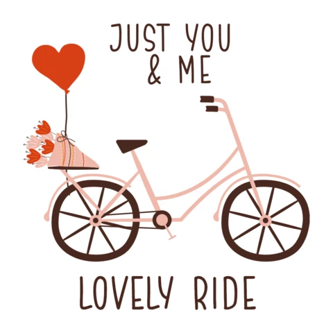 Diseño de plantilla de bicicleta para San Valentín