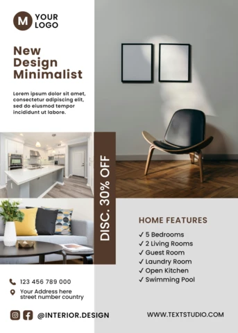 Minimalist Interior Design Template for Real Estate Marketing