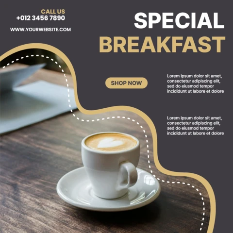 Modelo de design de postagem do Instagram para venda de café