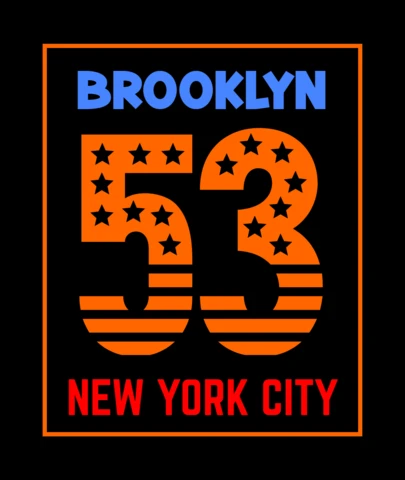 Brooklyn 53 Typography T-Shirt Design Template