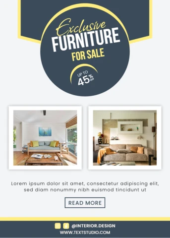 Modern Furniture Sale Design Template for Promotional Flyers