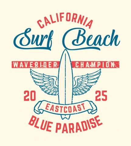 Surf Beach Blue Paradise T-shirt Design Template