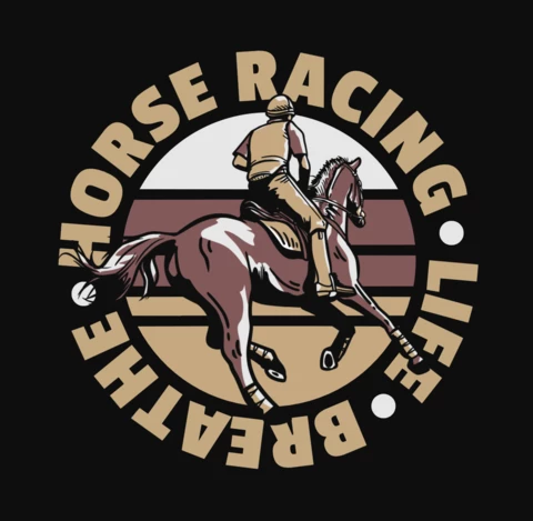 競馬の生命の息吹ロゴデザインテンプレート