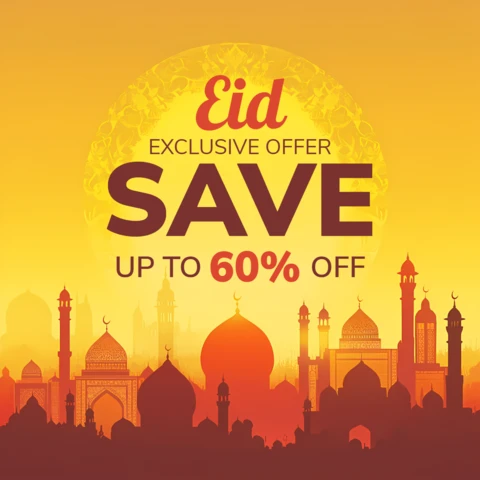 Modèle de conception de vente pour la fête de l'Aïd - style art islamique vibrant