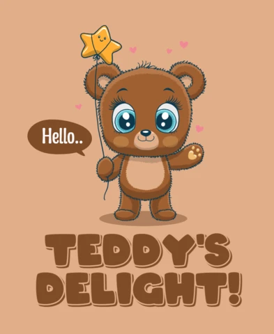 Teddy's delight lindo oso plantilla de diseño para el entretenimiento de los niños
