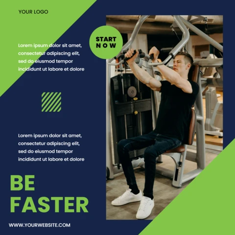 Plantilla de diseño de publicación de Instagram de marketing minimalista para gimnasios